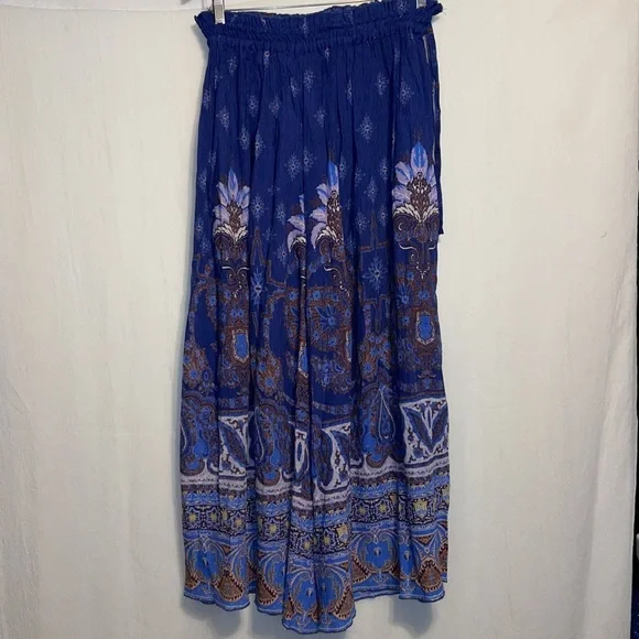 Free People Blue Paisley Wide Leg Pants - Picture 6 of 7
